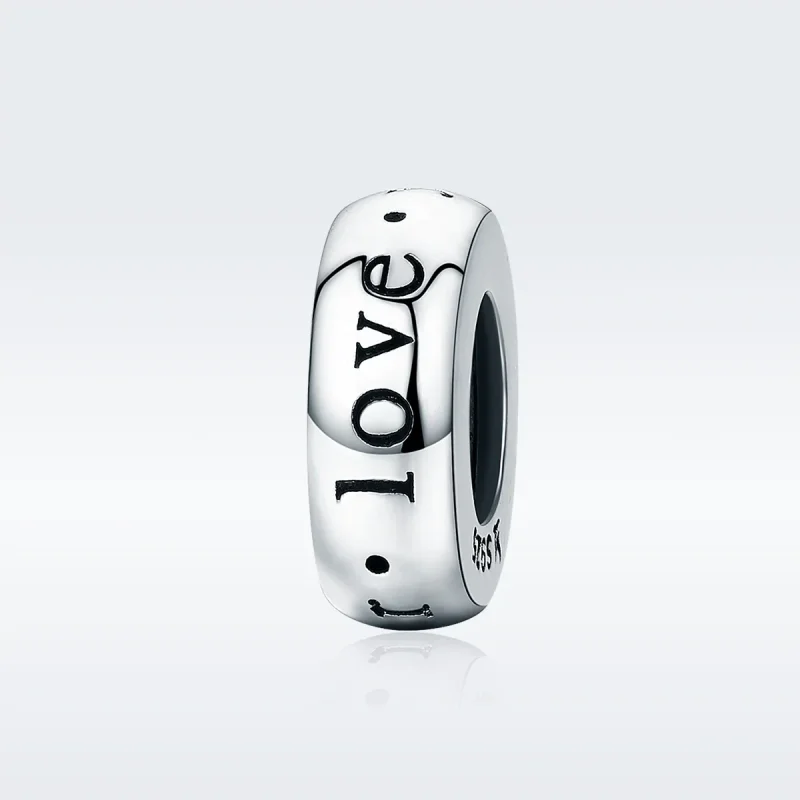 (imagine pentru) Pandora Style Argint Charm Spacer Te iubesc pentru totdeauna - SCC595 - Vizualizare 2