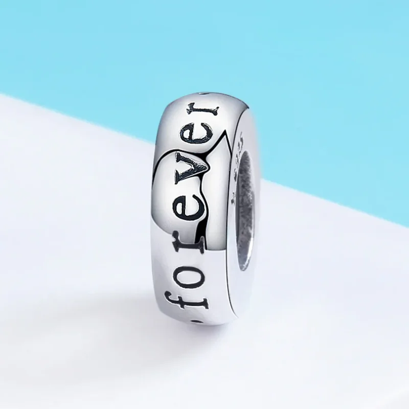 (imagine pentru) Pandora Style Argint Charm Spacer Te iubesc pentru totdeauna - SCC595 - Vizualizare 3