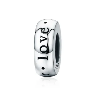 (imagine pentru) Pandora Style Argint Charm Spacer Te iubesc pentru totdeauna - SCC595