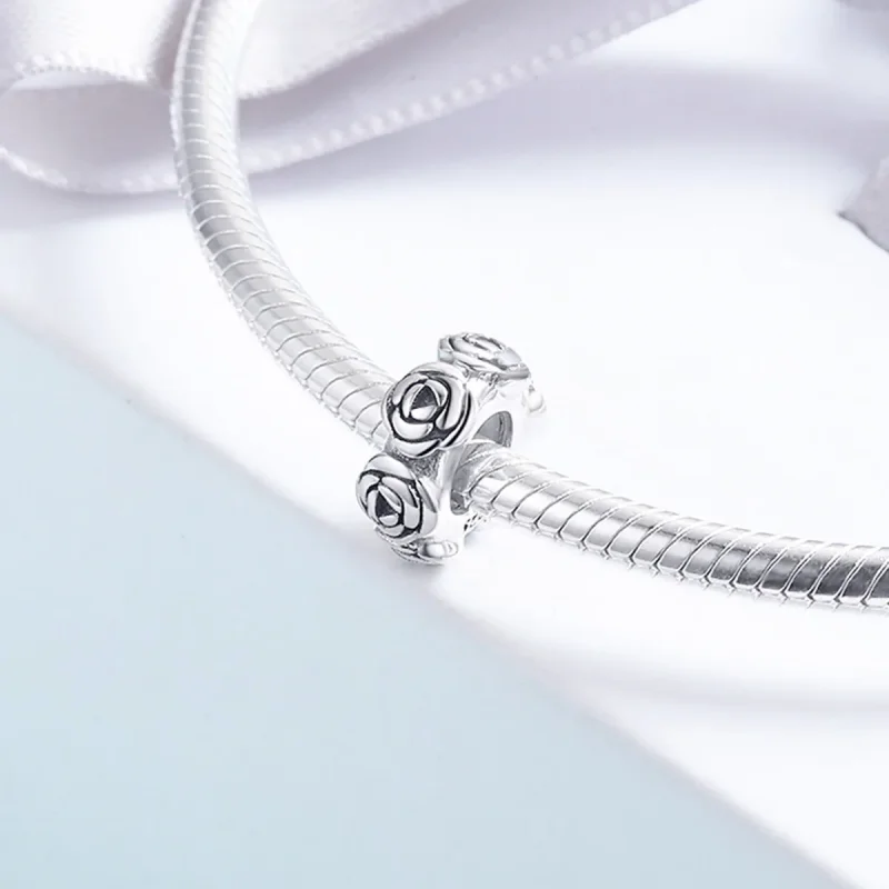 (imagine pentru) Pandora Style Inel de Trandafiri Argintiu Charm Separator - SCC596 - Vizualizare 4