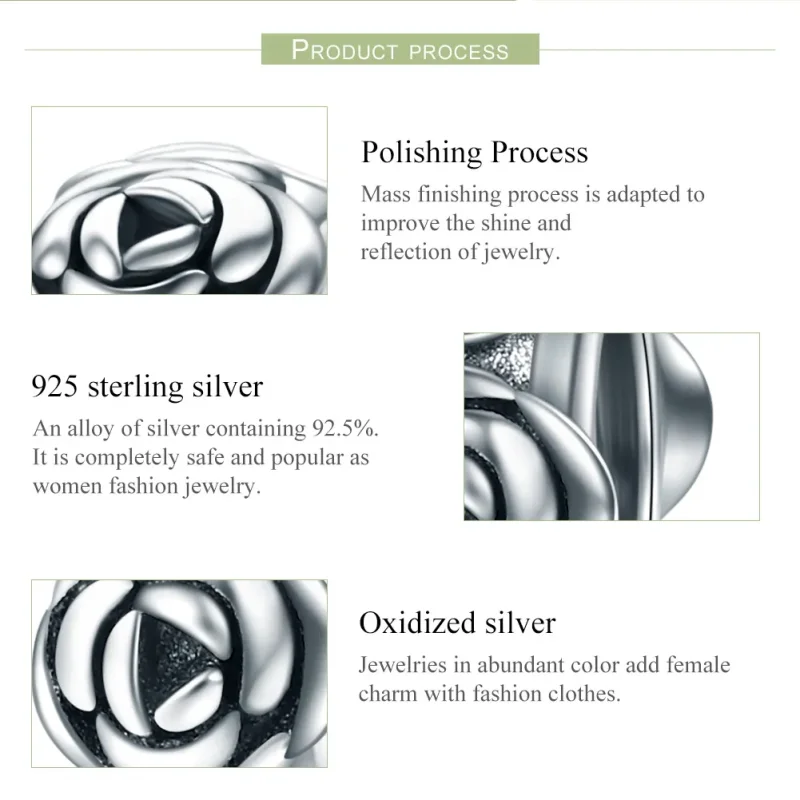 (imagine pentru) Pandora Style Inel de Trandafiri Argintiu Charm Separator - SCC596 - Vizualizare 7