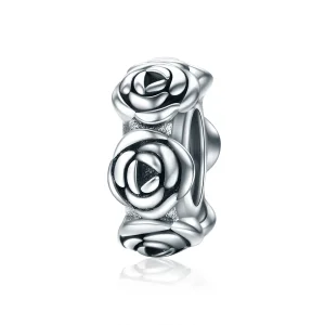 (imagine pentru) Pandora Style Inel de Trandafiri Argintiu Charm Separator - SCC596