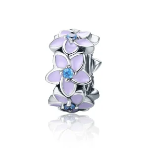(imagine pentru) Pandora Style Mărgele Separatoare cu Flori Argintii și Violete - SCC601