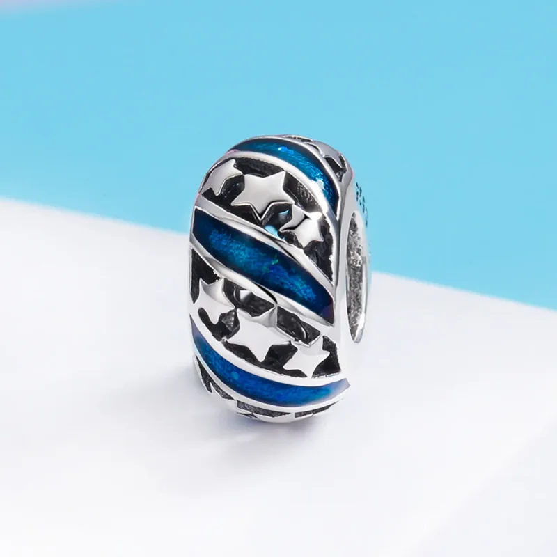 (imagine pentru) Pandora Style Argint The Shining Star River Spacer Charm - SCC636 - Vizualizare 3