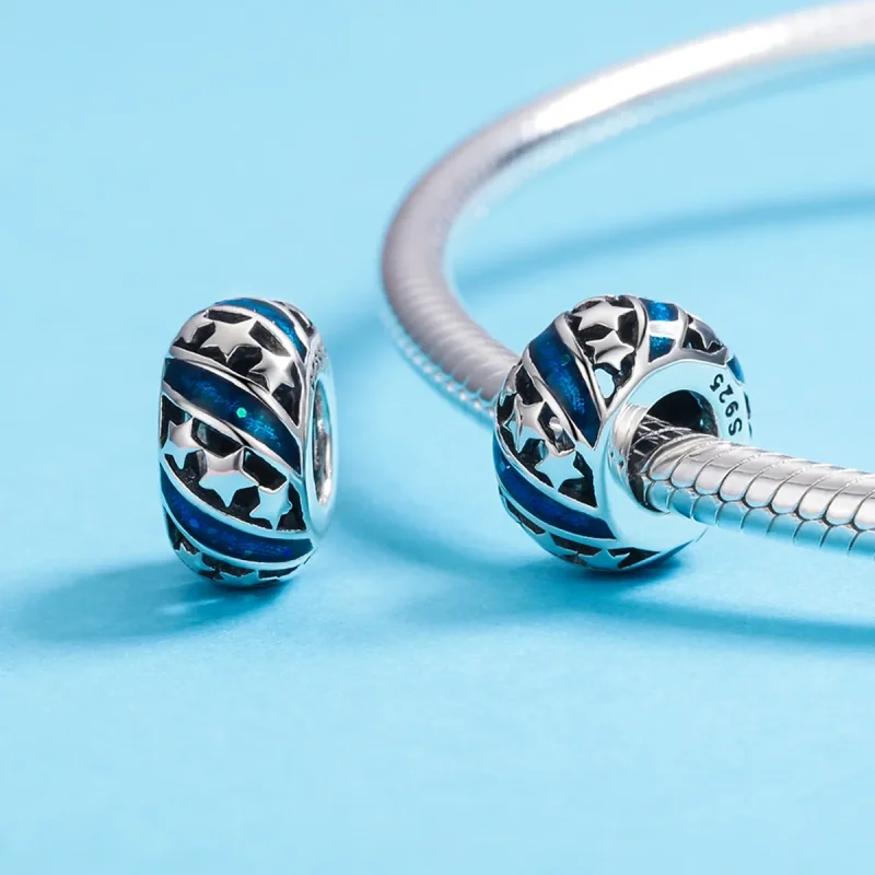 (imagine pentru) Pandora Style Argint The Shining Star River Spacer Charm - SCC636 - Vizualizare 5