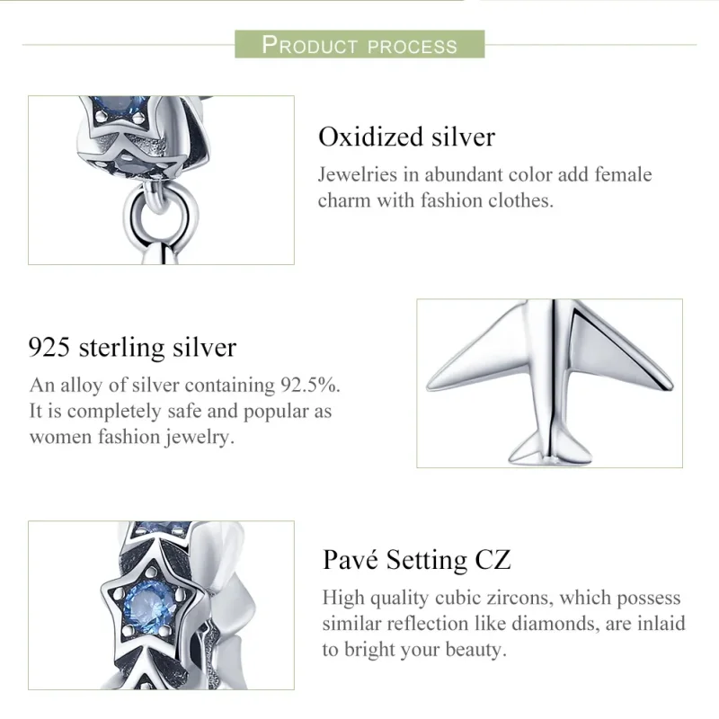 (imagine pentru) Pandora Style Argint Dream of Traveling Spacer Charm - SCC882 - Vizualizare 7