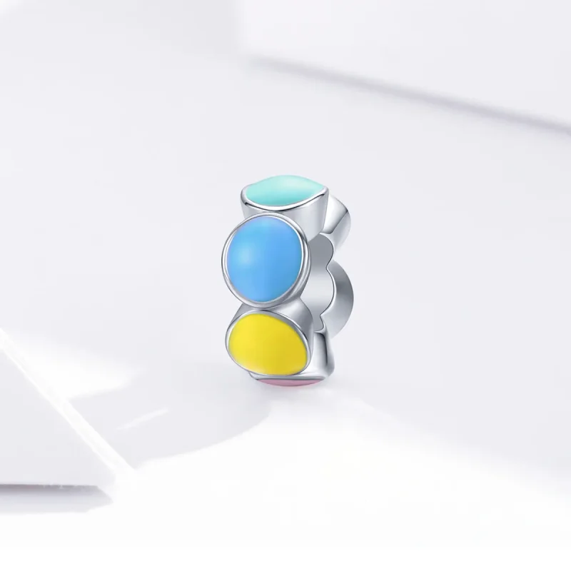 (imagine pentru) Talisman de tip distanțier Tip Pandora cu Curcubeu Bubble din argint - SCC1555 - Vizualizare 4