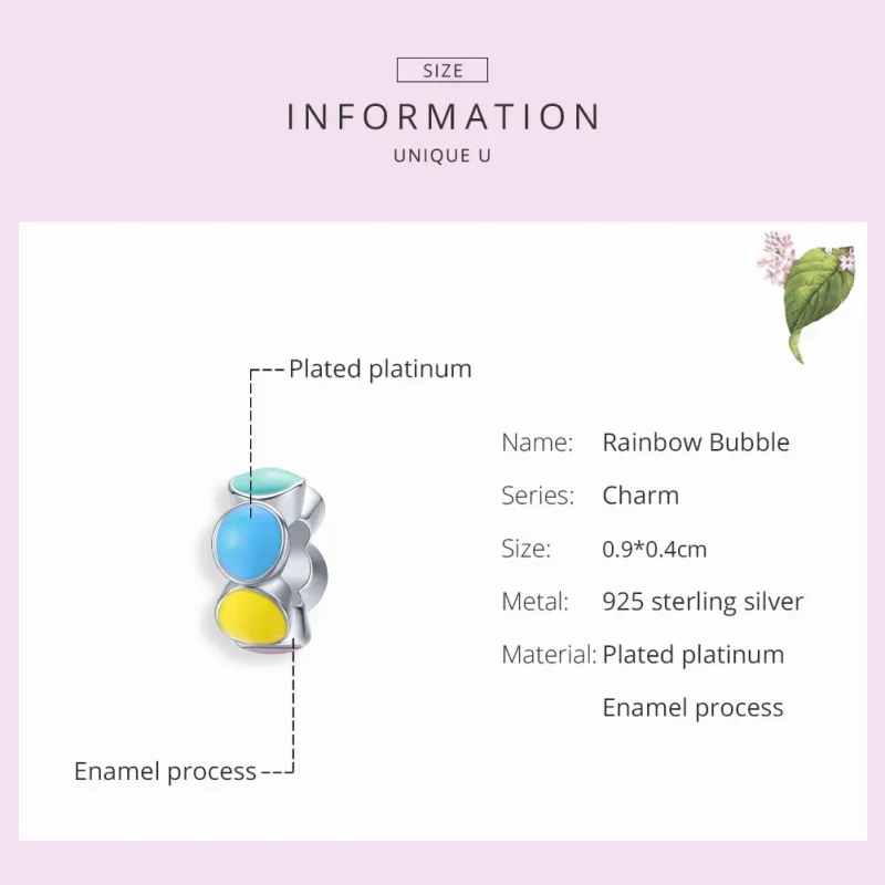 (imagine pentru) Talisman de tip distanțier Tip Pandora cu Curcubeu Bubble din argint - SCC1555 - Vizualizare 7