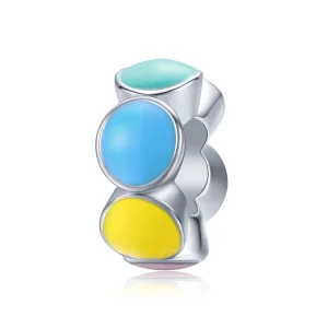 (imagine pentru) Talisman de tip distanțier Tip Pandora cu Curcubeu Bubble din argint - SCC1555