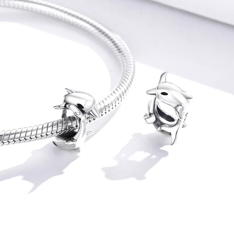(imagine pentru) Talisman de tip distanțier Tip Pandora cu Delfinii din argint - BSC296 - Vizualizare 4