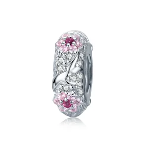 (imagine pentru) Talisman de tip distanțier Tip Pandora cu Floare de prun din argint - BSC152