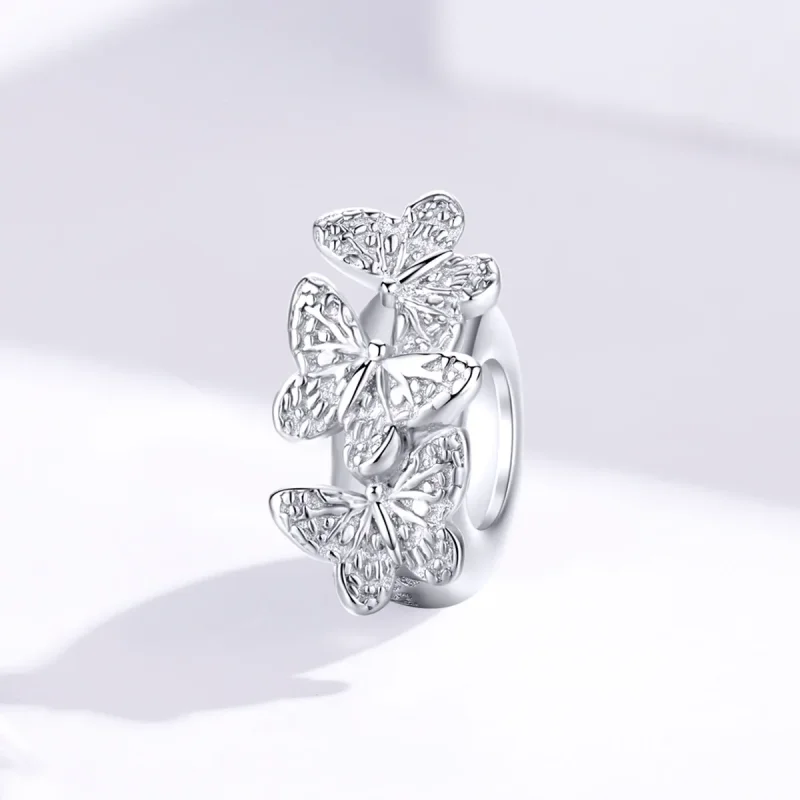 (imagine pentru) Talisman de tip distanțier Tip Pandora cu Fluture din argint - BSC120 - Vizualizare 2