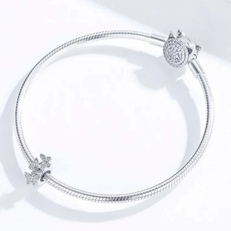 (imagine pentru) Talisman de tip distanțier Tip Pandora cu Fluture din argint - BSC120 - Vizualizare 3