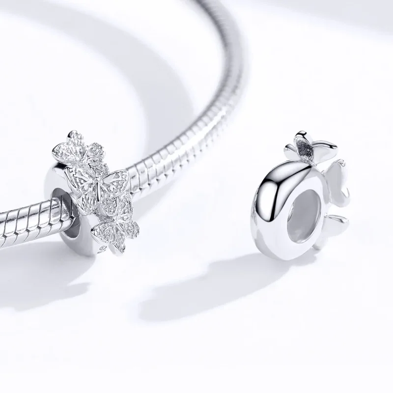 (imagine pentru) Talisman de tip distanțier Tip Pandora cu Fluture din argint - BSC120 - Vizualizare 4