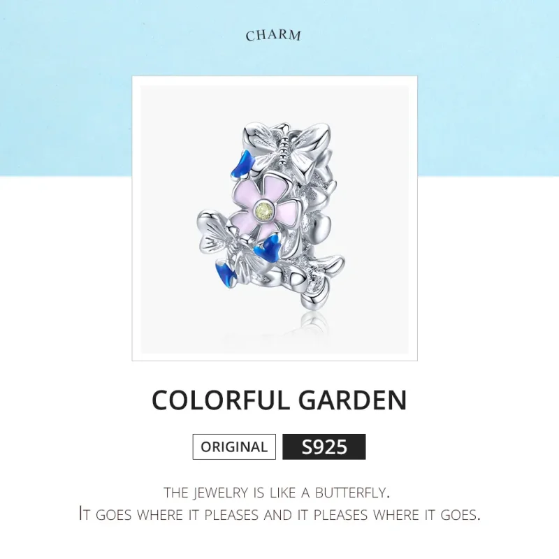 (imagine pentru) Talisman de tip distanțier Tip Pandora cu Grădină colorată din argint - BSC288 - Vizualizare 6