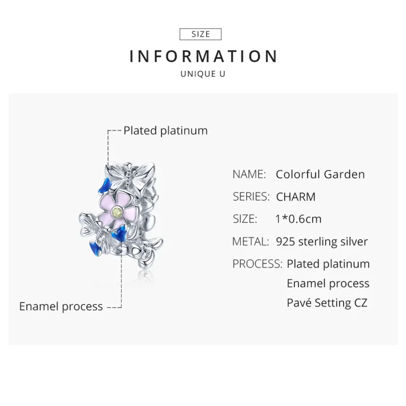 (imagine pentru) Talisman de tip distanțier Tip Pandora cu Grădină colorată din argint - BSC288 - Vizualizare 8
