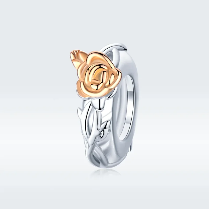 (imagine pentru) Talisman de tip distanțier Tip Pandora cu Lover Rose Flori în două tonuri în dou - Vizualizare 5
