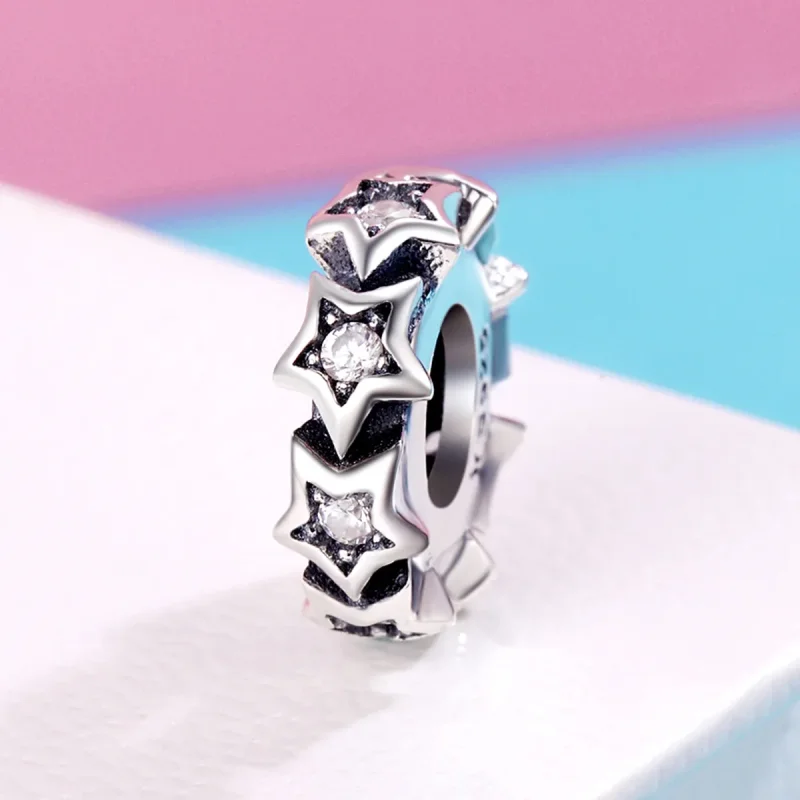 (imagine pentru) Talisman de tip distanțier Tip Pandora cu Stea din argint - SCC244 - Vizualizare 3