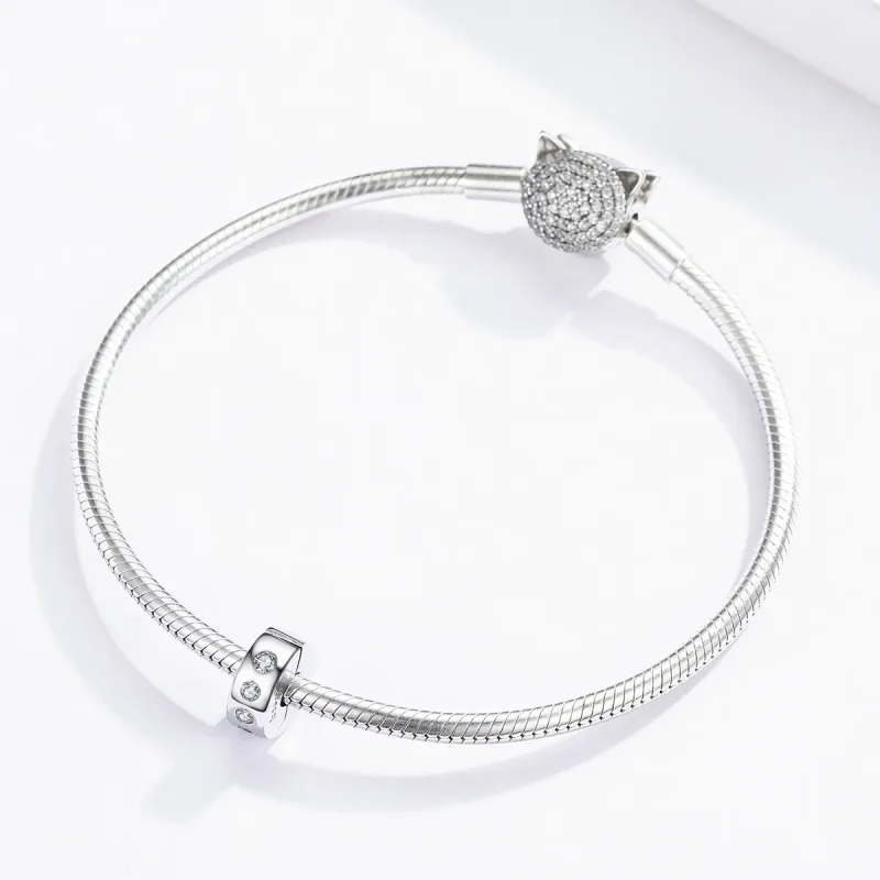 (imagine pentru) Talisman de tip distanțier Tip Pandora cu Zirconiu din argint - BSC165 - Vizualizare 3