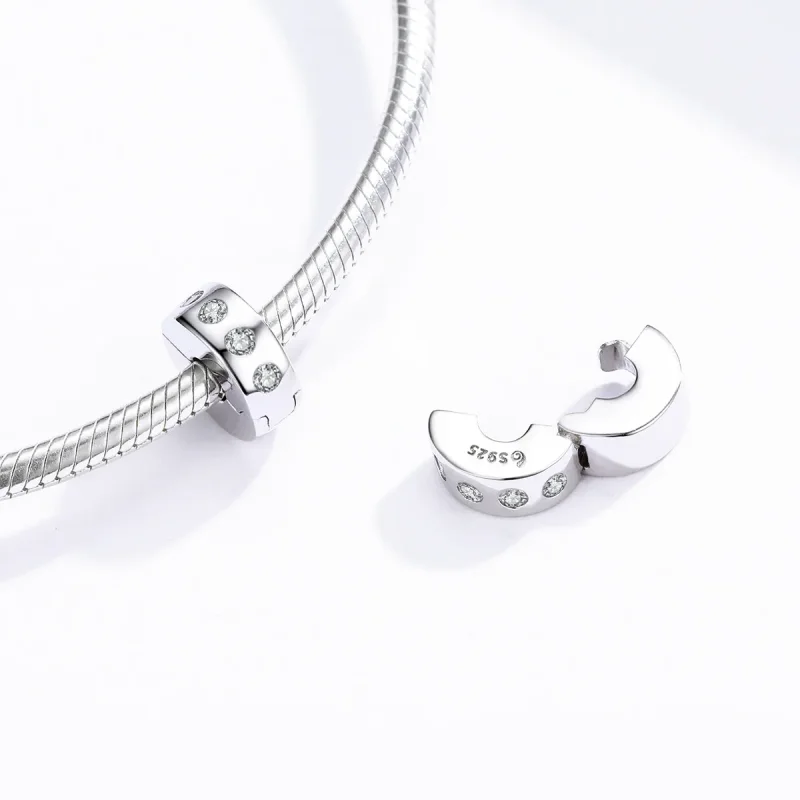 (imagine pentru) Talisman de tip distanțier Tip Pandora cu Zirconiu din argint - BSC165 - Vizualizare 4