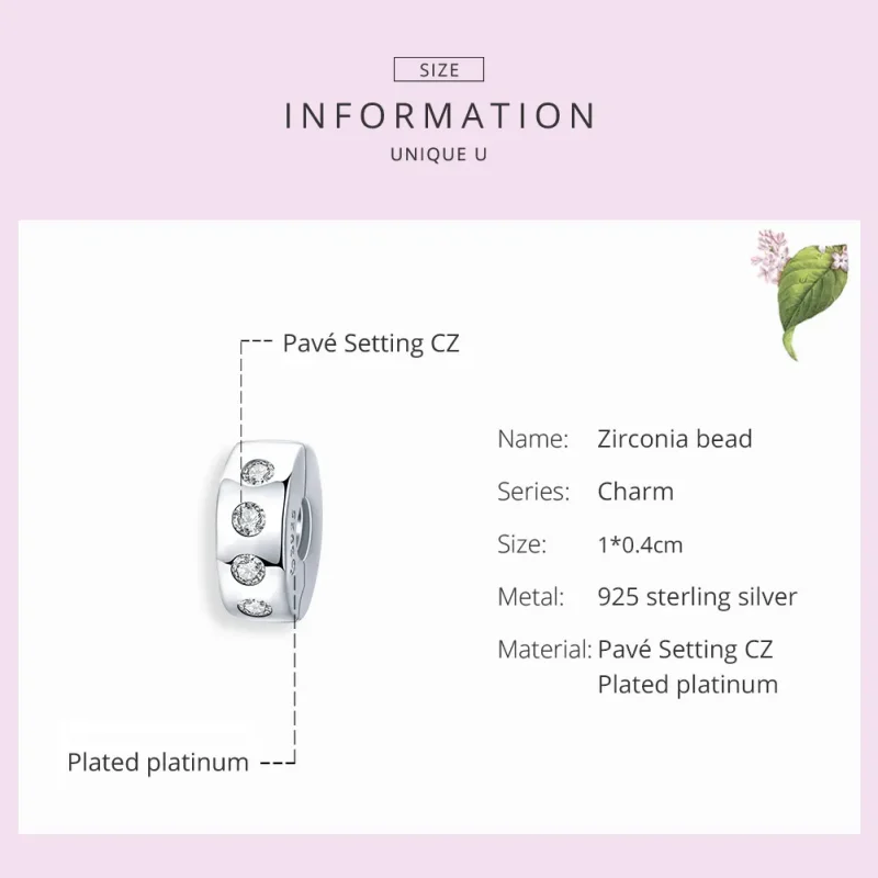(imagine pentru) Talisman de tip distanțier Tip Pandora cu Zirconiu din argint - BSC165 - Vizualizare 7