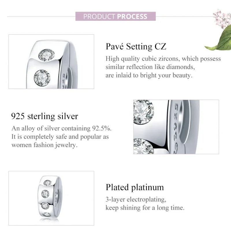 (imagine pentru) Talisman de tip distanțier Tip Pandora cu Zirconiu din argint - BSC165 - Vizualizare 8