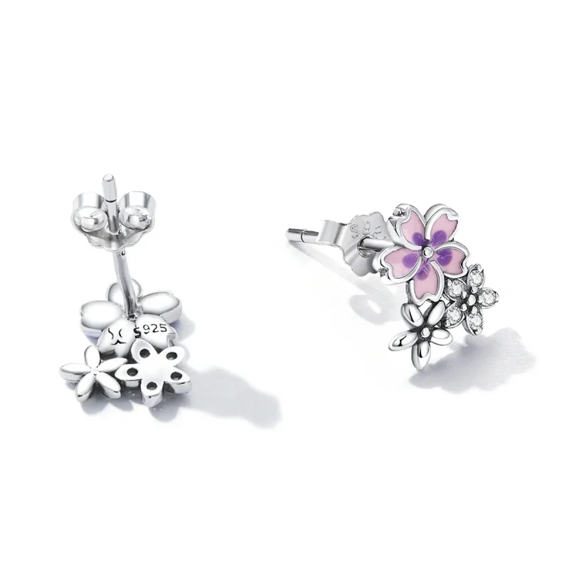 (imagine pentru) Bijuterii delicate cu flori stil Pandora - Cercei cu șurub SCE1390 - Vizualizare 4