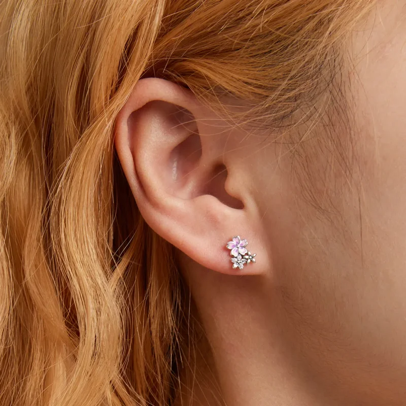 (imagine pentru) Bijuterii delicate cu flori stil Pandora - Cercei cu șurub SCE1390 - Vizualizare 5