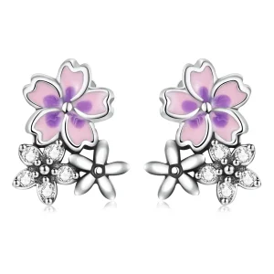 (imagine pentru) Bijuterii delicate cu flori stil Pandora - Cercei cu șurub SCE1390