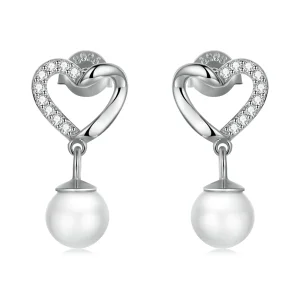 (imagine pentru) Bijuterii Pandora stil Margele Iubire scoică - Cercei eleganți cu șurub - BSE552