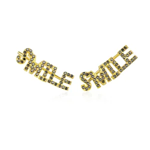 (imagine pentru) Cercei cu placa de zambet de stil Pandora - SCE764