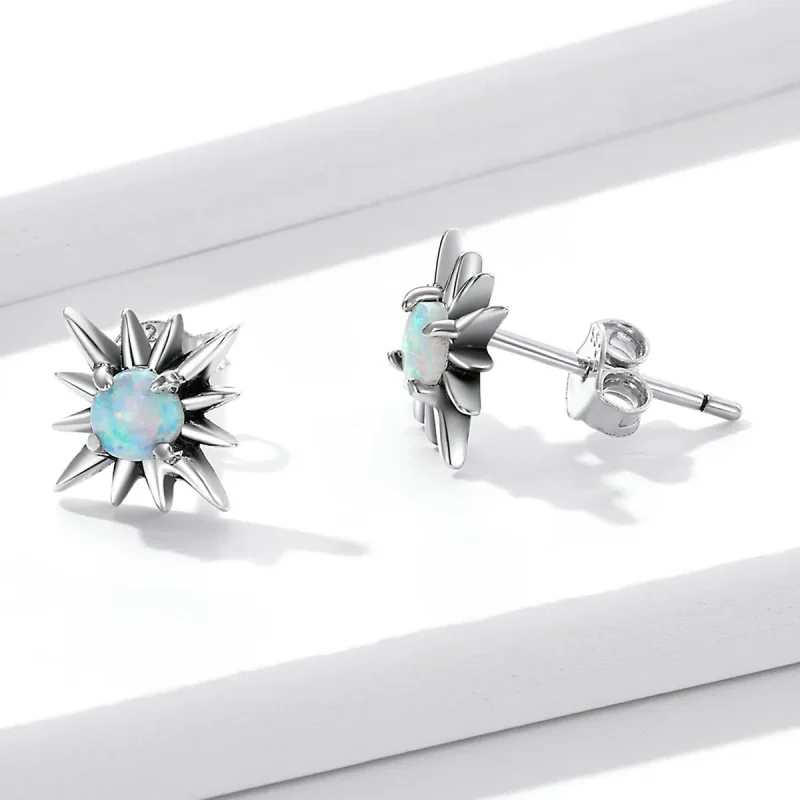 (imagine pentru) Cercei cu stele de opal în stil Pandora - BSE581 - Vizualizare 3