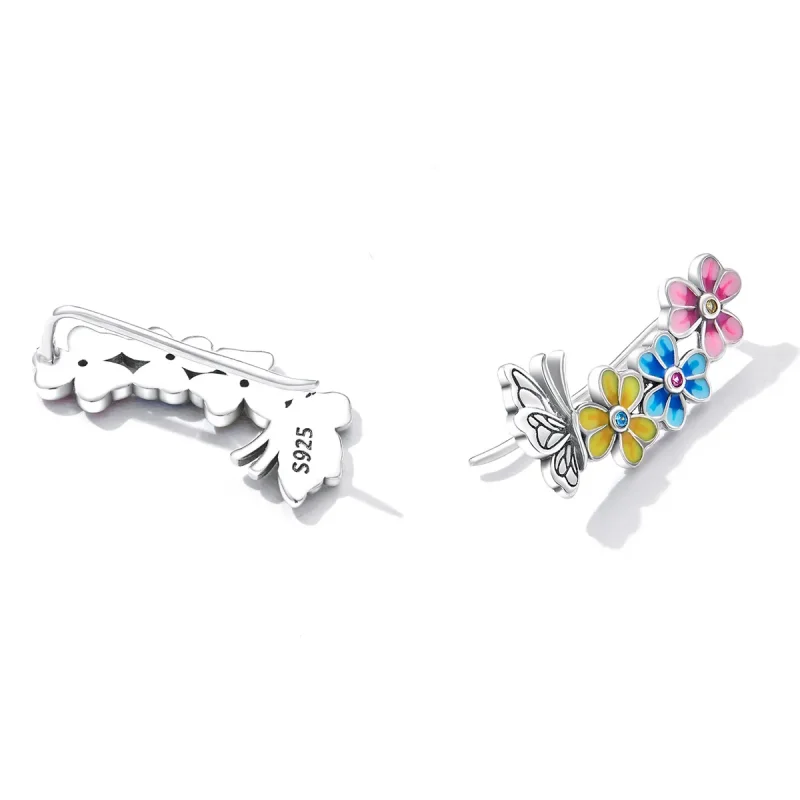 (imagine pentru) Cercei de tip fluture cu floare în stil Pandora - SCE1393 - Vizualizare 3