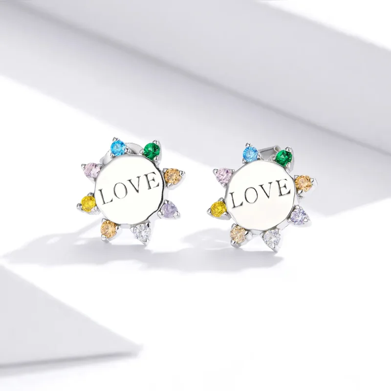 (imagine pentru) Cercei în stilul Pandora Sweet Love - SCE892 - Vizualizare 2