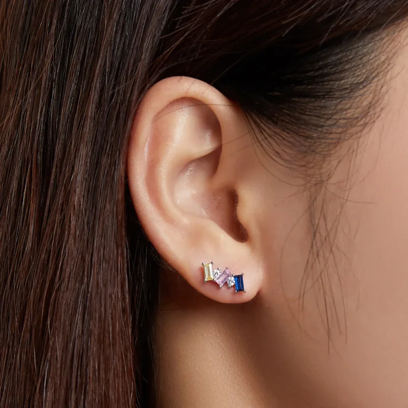 (imagine pentru) Cercei pandantiv stil Pandora cu model geometric - SCE1208 - Vizualizare 4