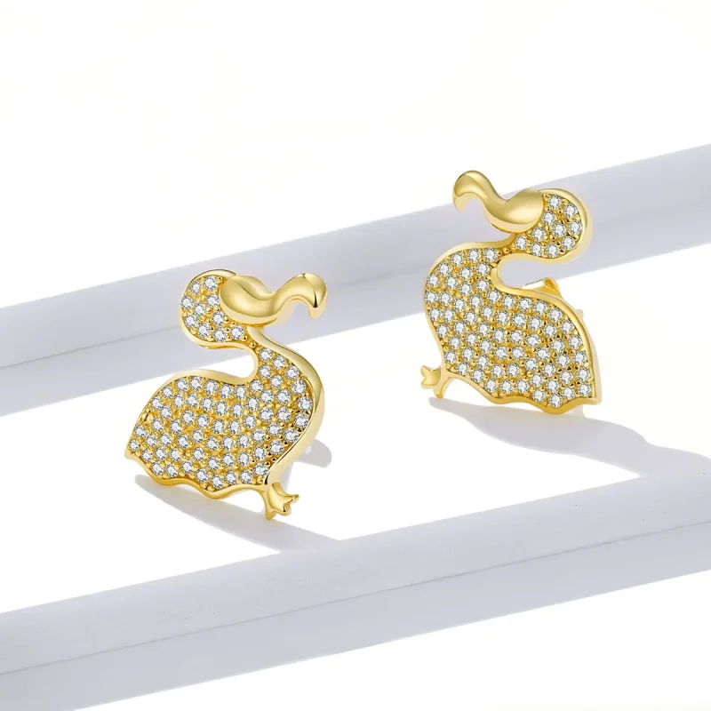 (imagine pentru) Cercei Pandora de stil Dodo Bird - BSE370 - Vizualizare 4