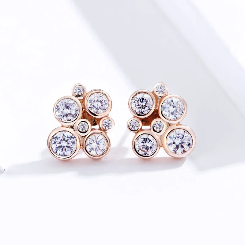 (imagine pentru) Cercei Pandora stil geometric cu buline - SCE810 - Vizualizare 4