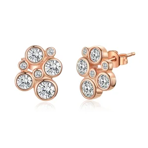 (imagine pentru) Cercei Pandora stil geometric cu buline - SCE810