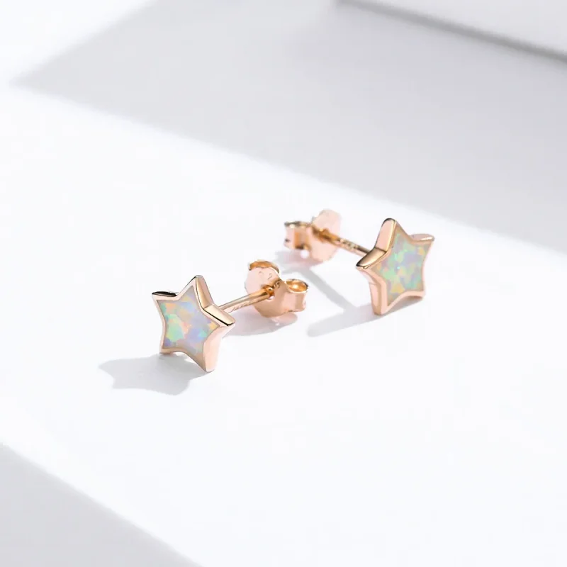 (imagine pentru) Cercei Pandora stil Opal Pentagram - SCE674 - Vizualizare 4