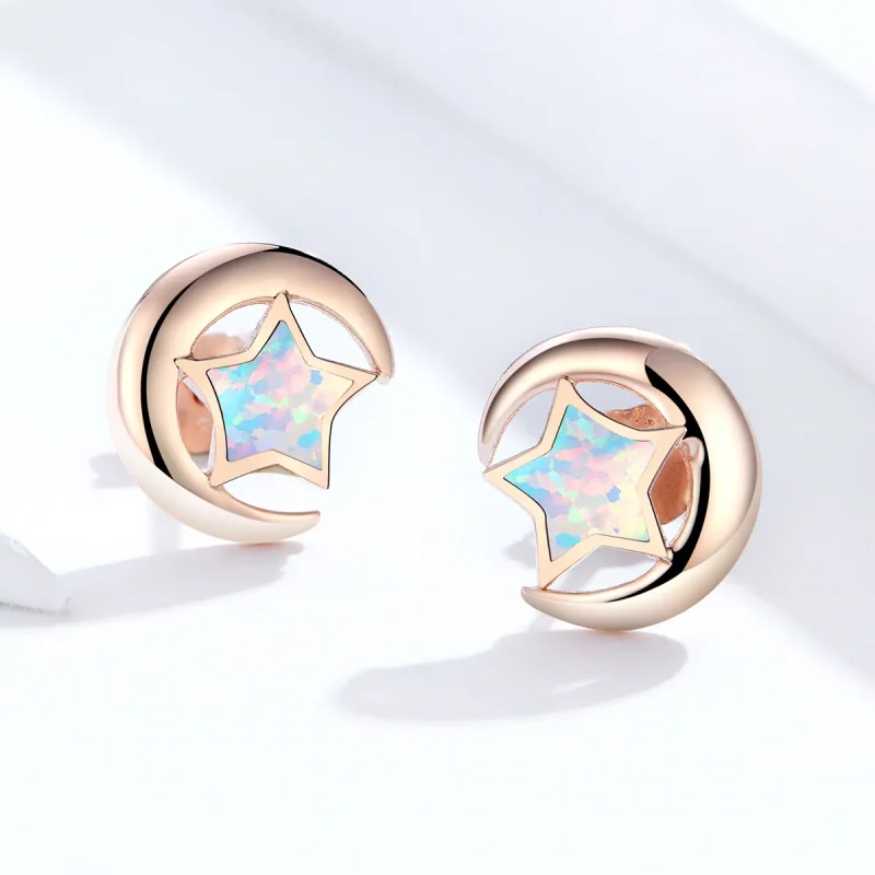 (imagine pentru) Cercei Pandora Style cu lună de opal - SCE816-C - Vizualizare 2