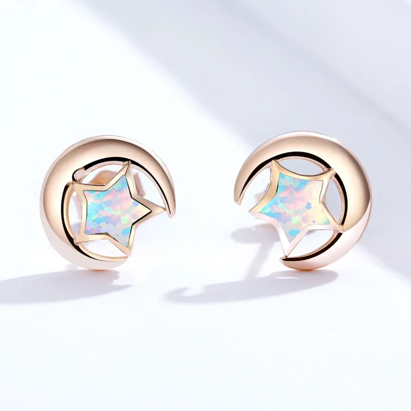 (imagine pentru) Cercei Pandora Style cu lună de opal - SCE816-C - Vizualizare 4