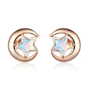 (imagine pentru) Cercei Pandora Style cu lună de opal - SCE816-C