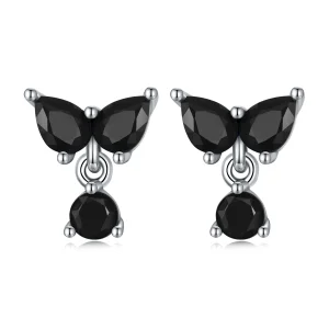 (imagine pentru) Cercei Pandora Style cu Zirconiu Negru - SCE1507