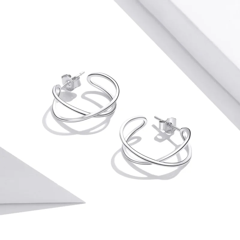 (imagine pentru) Cercei Pandora Style Intertwined Love Stud - SCE1195 - Vizualizare 3