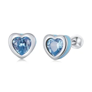 (imagine pentru) Cercei simpli de tip Pandora cu model Love - SCE1352-LB
