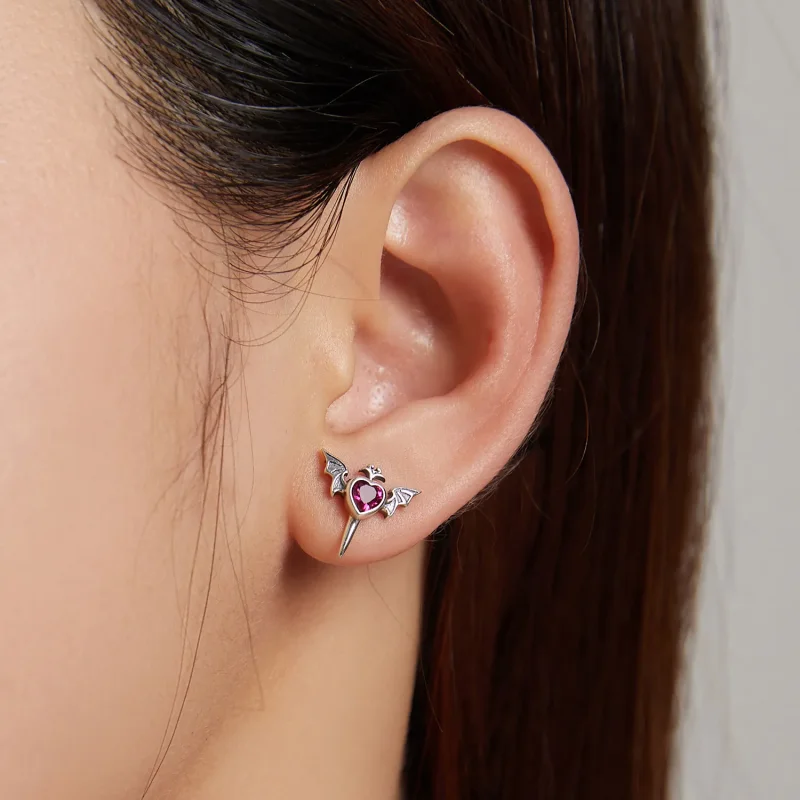(imagine pentru) Cercei tip stud cu aripi în stil Pandora - SCE1179 - Vizualizare 5