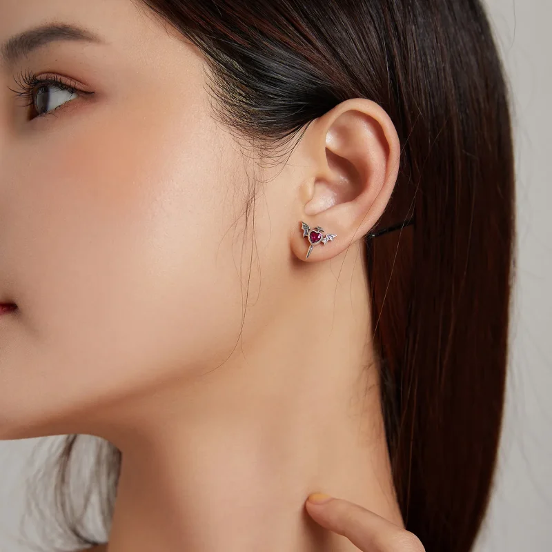 (imagine pentru) Cercei tip stud cu aripi în stil Pandora - SCE1179 - Vizualizare 7