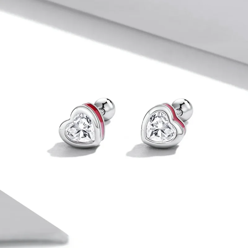 (imagine pentru) Pandora Stil Simplice Cercei cu Șurub Love - SCE1352-VT - Vizualizare 2