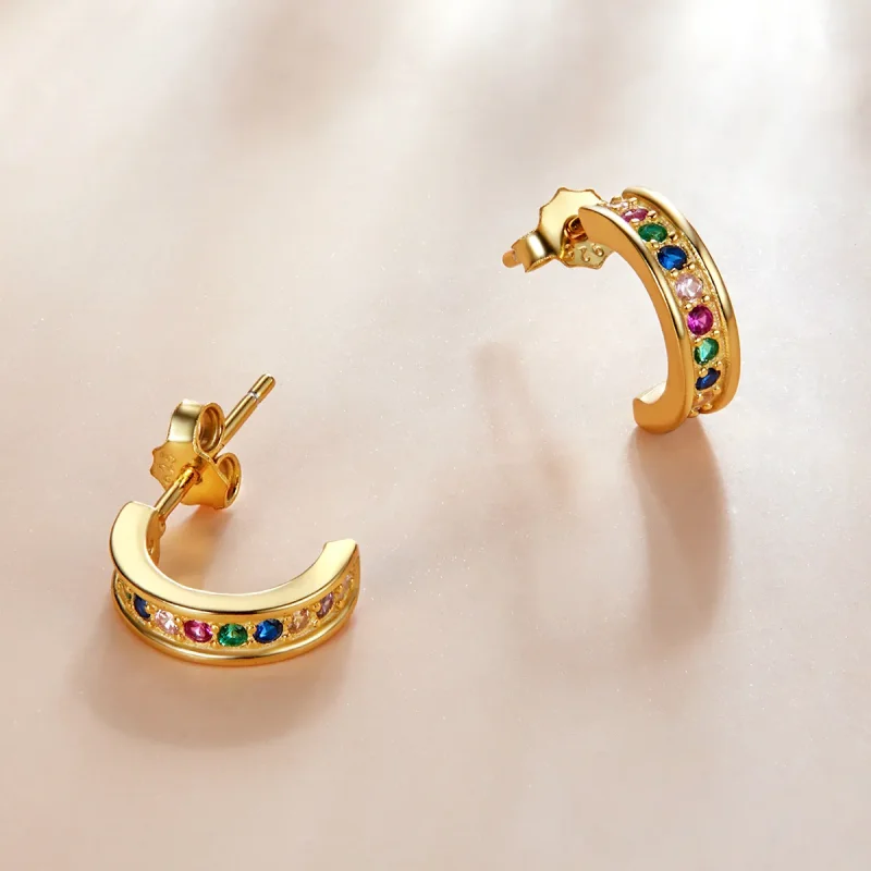(imagine pentru) Pandora Style Arc Stud Earrings - SCE1168-B - Vizualizare 2