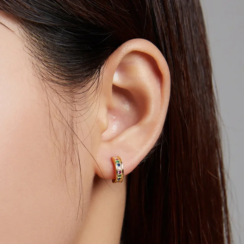 (imagine pentru) Pandora Style Arc Stud Earrings - SCE1168-B - Vizualizare 5